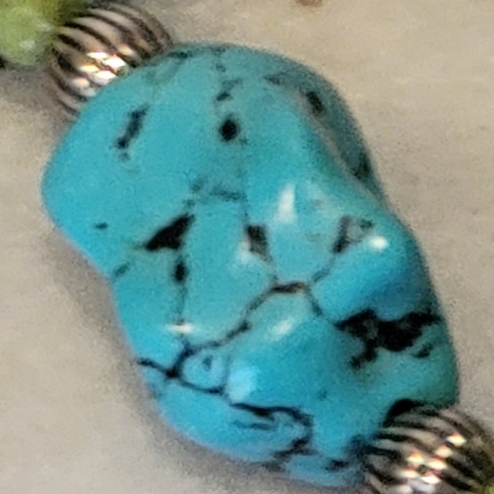 Artisan Crafted Sterling Turquoise Jade Necklace 24.5" - Picture 5 of 8